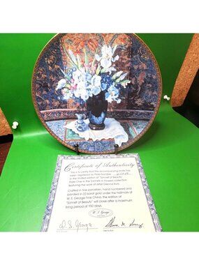 W.S. George Glenna Kurz Sonnet of Beauty Plate 1992 COA 22K Gold Trim Limited Ed